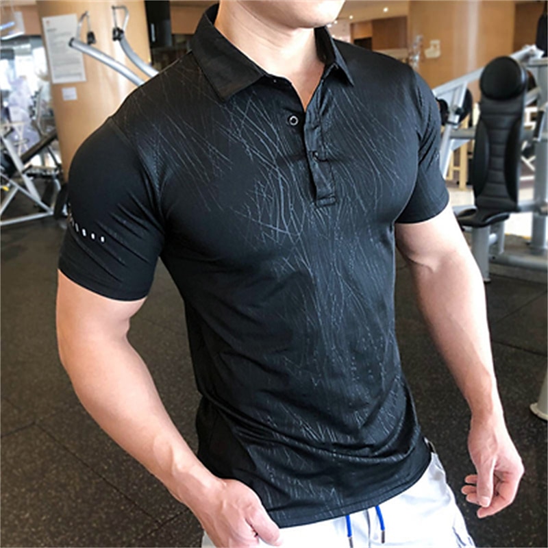 Men's Polo Shirt Golf Shirt Casual Holiday Classic Short Sleeve Fashion Basic Plain Classic Summer Regular Fit Black White Grey Polo Shirt