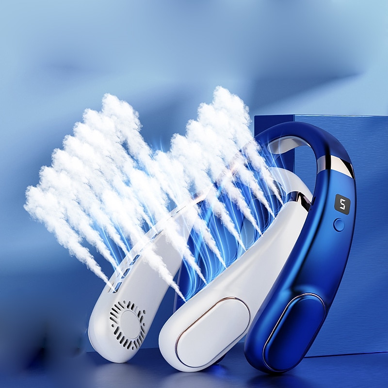 Portable Leafless Neck Fan – Quiet Mini Sports Fan with Strong Wind, USB Rechargeable for Outdoor Activities4