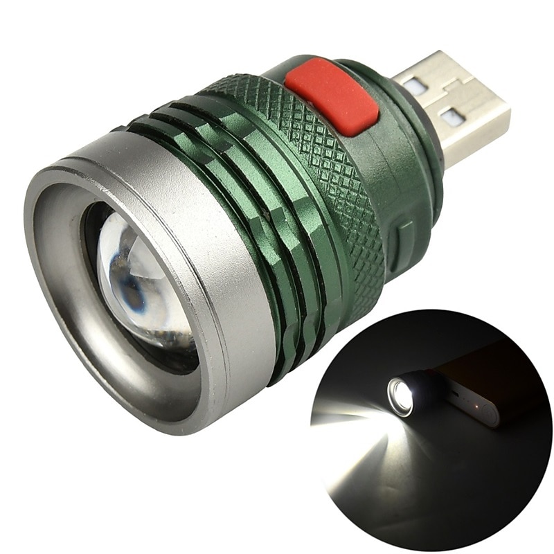 USB Tactical-Led Flashlight 3 Lighting Mode Flashlight Camping Cycling Running USB Flash-light2