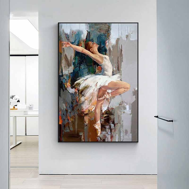 People Wall Art Canvas Abstract Ballet Girl  Posters and Prints Dancing Ballerina Picture for Living Room Home Decor No Frame2