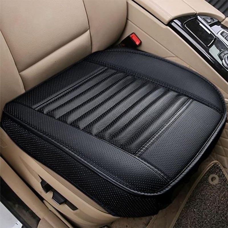 Car Seat Cushion Cover Universal 5D Bamboo Charcoal Leather, Breathable Waterproof All-Inclusive Auto Seat Protector