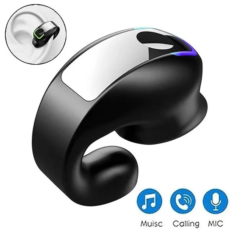 Painless Wear Ear-clip EarphonesTWS Bluetooth5.3 Single Ear Earphone with MicrophoneNoise Cancelling Touch Control Earphones 2024 – GBP £8