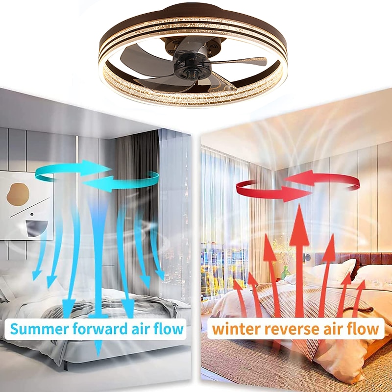 50cm LED Ceiling Fan Light Ceiling Fan Metal Painted Finishes Modern 220-240V3