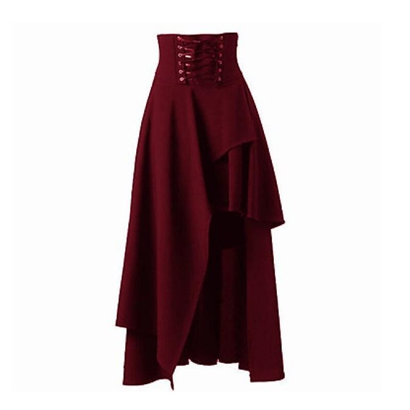 Retro Vintage Punk & Gothic Medieval Renaissance Steampunk Cosplay Costume Maxi Skirt Women's Girls' Costume Vintage Cosplay Carnival Casual Daily Skirt Masquerade3