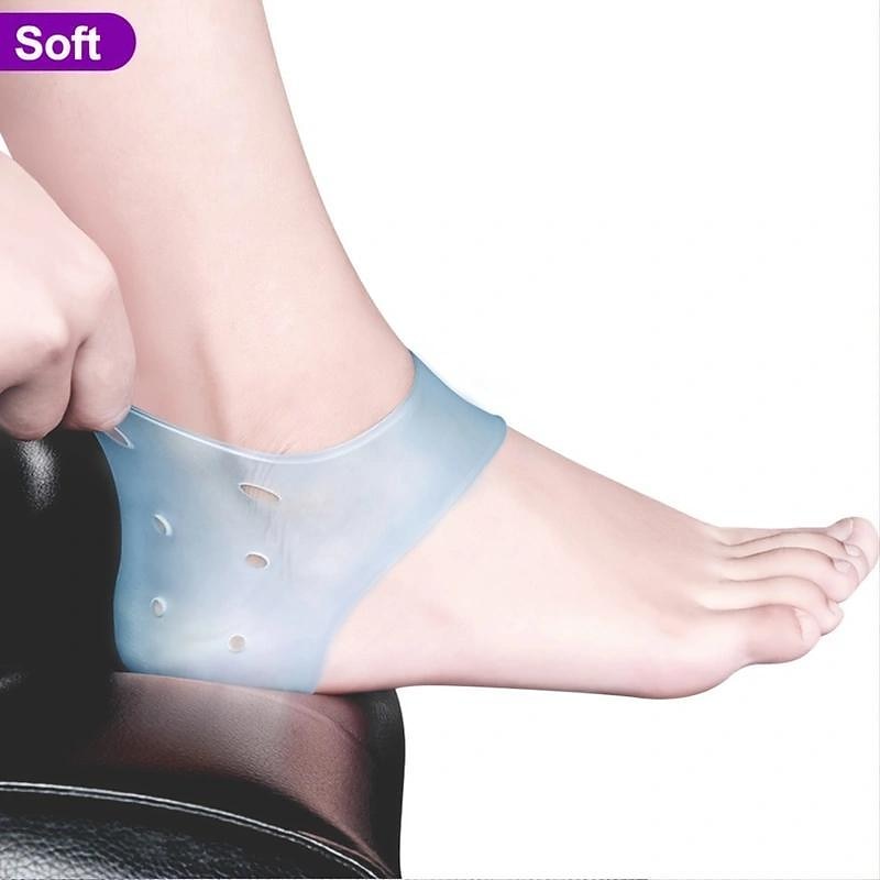2pcs/set Silicone Gel Heel Protectors for Foot Pain Relief – Breathable and Cushioning Support for Cracked Heels, Heel Spurs, and Plantar Fasciitis3