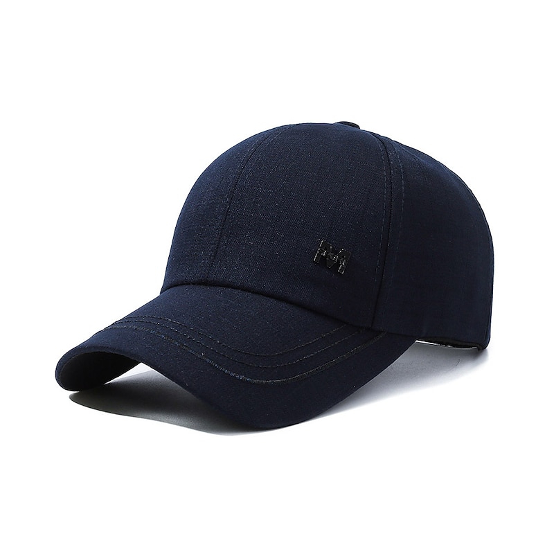 Men's Baseball Cap Sun Hat Trucker Hat Black Dark Navy Polyester Adjustable Streetwear Stylish Casual Daily Outdoor clothing Holiday Plain Sunscreen Breathable3
