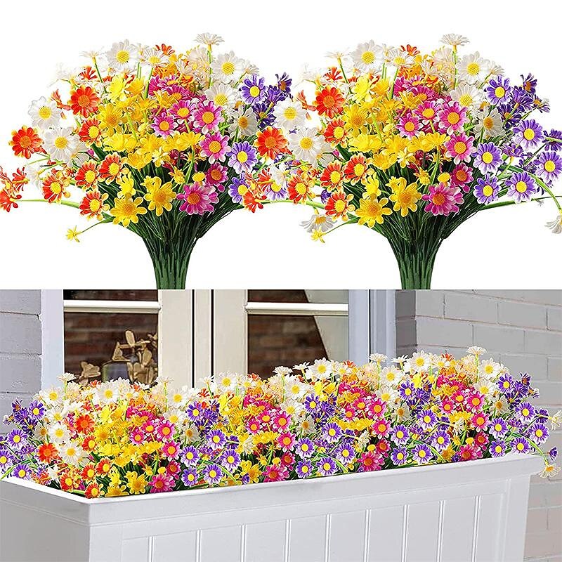 1PC Artificial Flowers Daisy Plastic Plants Home Decoration Window Outdoor Plastic Flowers Wedding Decoration