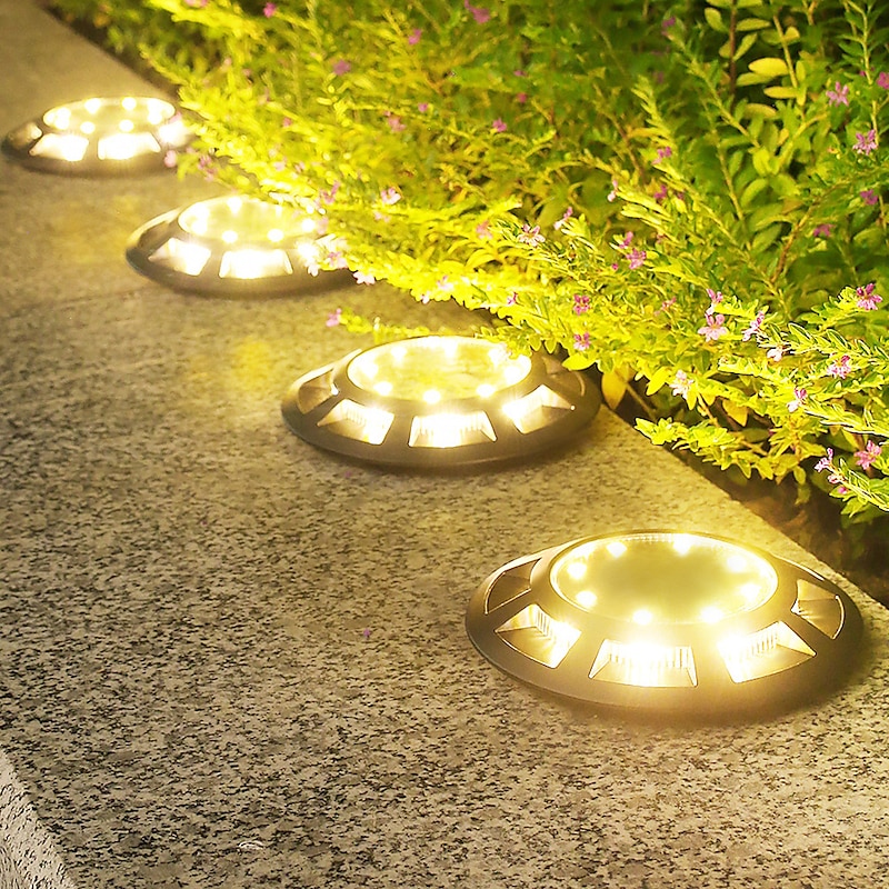 Outdoor Solar Lights Solar Ground Light 16 LED Upgraded Outdoor Waterproof Bright in-Ground Light for Garden Walkway Yard Patio2