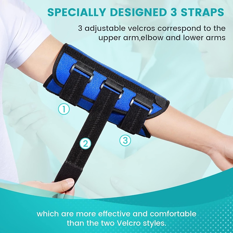 Elbow Brace,Elbow Splint for Cubital Tunnel Syndrome,Night Elbow Sleep Support with 3 Plastic Strips,For Ulnar Nerve, Tennis Elbow,Tendonitis,Fits for Men and Women, for Left and Right Arm4