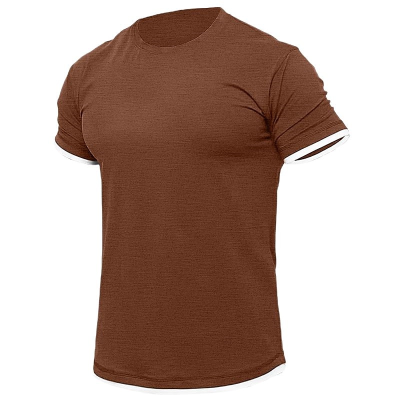 Men's T Shirt Tee Top Short Sleeves Crew Neck Summer Plain Fashion Designer Basic Vacation Street Going out Light Coffee Black White Top Tee for Men3