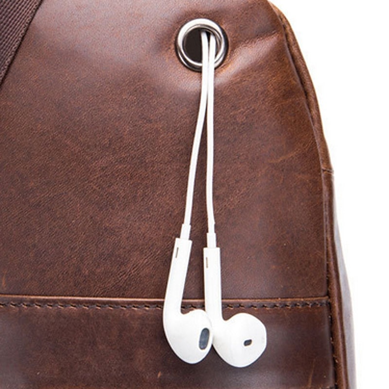 BULL CAPTAIN High Quality Men Genuine Leather Cowhide Vintage Chest Back Pack Travel fashion Cross Body Messenger Shoulder Bag 6