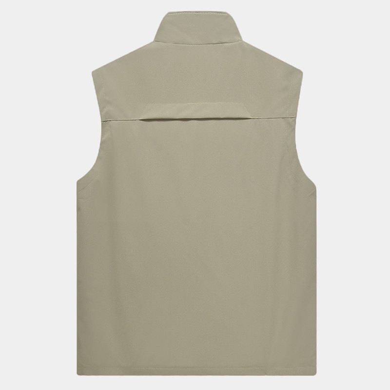 Men's Fishing Vest Hiking Vest Sleeveless Outerwear Top Outdoor Breathable Quick Dry Multi Pockets Lightweight Pocket Buckle Chinlon Black Cream Army Green Work Fishing Climbing2