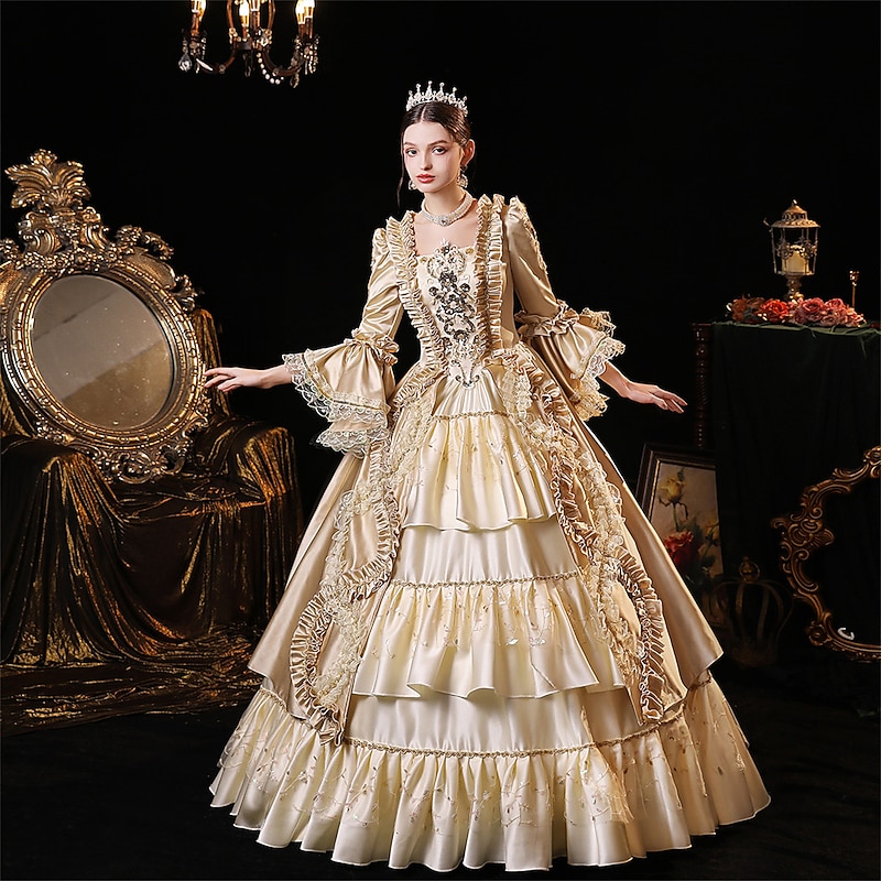 Sweet Lolita Gothic Rococo Dress Party Costume Prom Dress Princess Shakespeare Gentlewoman Solid Color Ball Gown Fancy Dress Women's Halloween Carnival Valentine's Day Performance Wedding Evening4