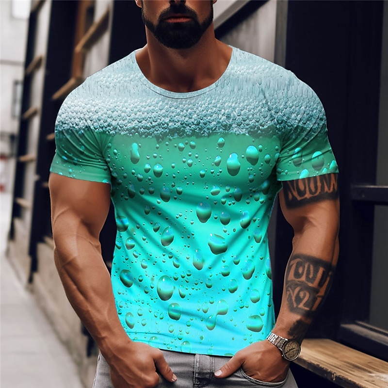 Men's Graphic Beer T Shirt Short Sleeve T shirt 3D Print Crew Neck Shirt Vintage Fashion Designer Outdoor Daily Sports Yellow Blue Orange Spring & Summer Clothing Apparel S M L XL 2XL 3XL4