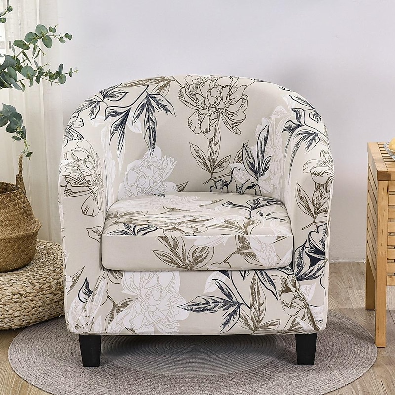 Club Chair Cover Barrel Chair Slipcover Stretch Tub Chair Slipcover, Arm Chair Sofa Cover For Dogs Pet,Washable Couch Furniture Protector Soft Durable