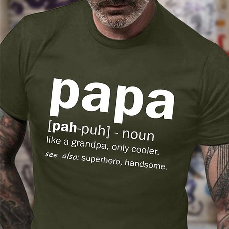 Men's Papa Definition Graphic T-Shirt - Funny Grandpa, Only Cooler Superhero Handsome Gift4