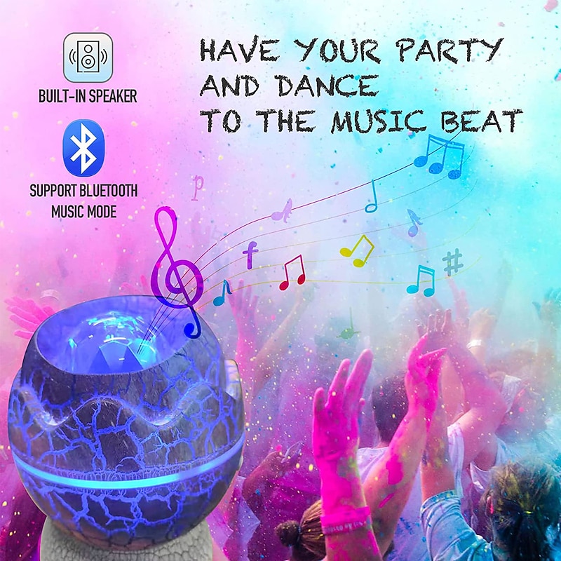 Star Projector Night Light Dinosaur Egg Projector Sky Galaxy Projector Ocean Wave Projector Light with Sleep White Noise Bluetooth Music Speaker Starlight Projector for Ceiling Decor Adult Kids Room Theater Party3