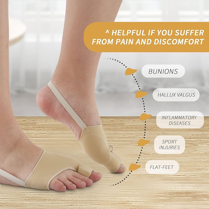 Upgraded Bunion Corrector for Women & Men 2 Pcs, Non-Surgical Bunion Socks Toe Corrector Comfortable & Breathable for Day/Night Support, Hallux Valgus Pain Relief Non-Slip Big Toe Straightener4