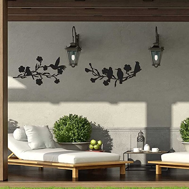 Metal Birds Wall Art Metal Birds Wall Decor Art Birds For Home Garden Garden Patio Outdoor Decoration4