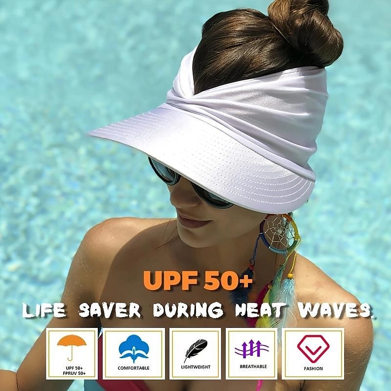 Summer Beach Sun Hat Women's Empty Top Hat 50+ Sun Sun Hat Ladies Outdoor Sports Hat