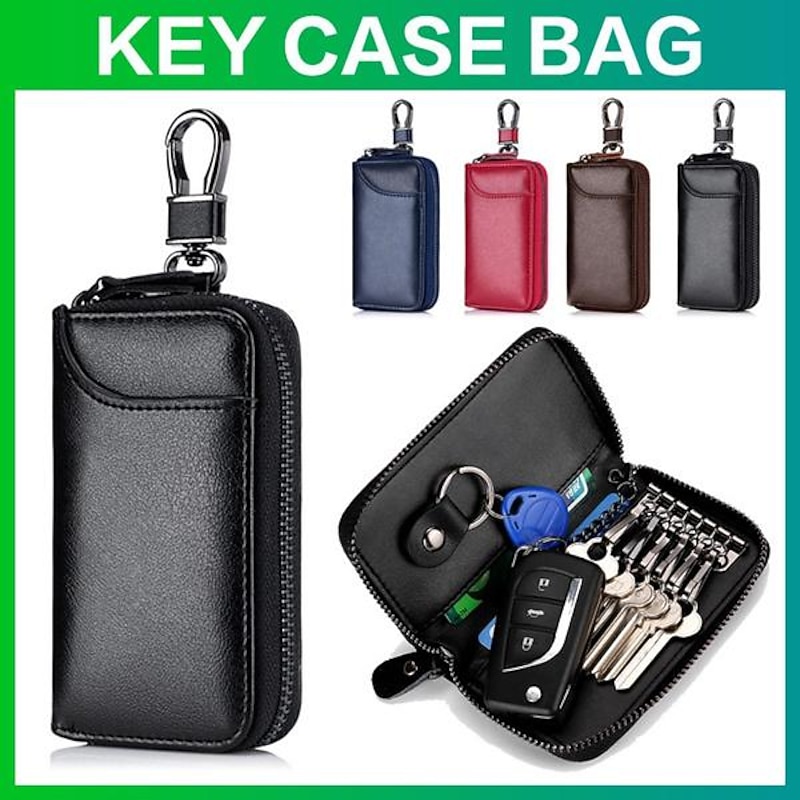 Genuine Leather KeyChain Unisex Key Bag Multifunction Organizer Wallet Holder Smart Housekeeper Car Small Key Case Keys Pouch