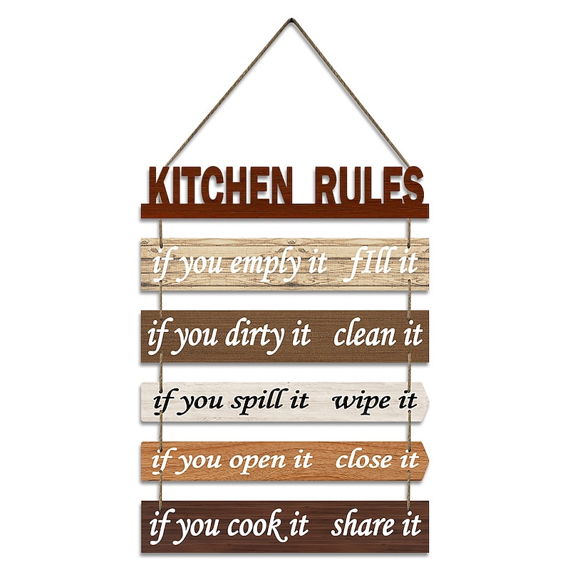 Wall Decoration Wall Hanging European Style Wall Decoration Wooden Tags Kitchen Bathroom Home Decoration Rules Wooden Tags Wall Hanging4