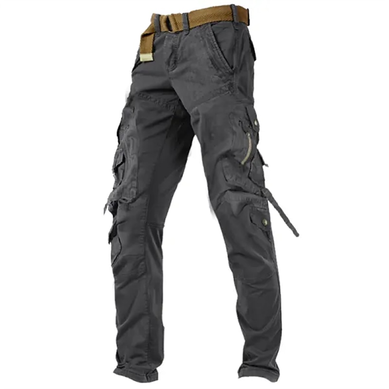 Men's Cargo Pants Cargo Trousers Work Pants Zipper Pocket Plain Comfort Breathable Outdoor Daily Going out 100% Cotton Fashion Casual Army Yellow Black2