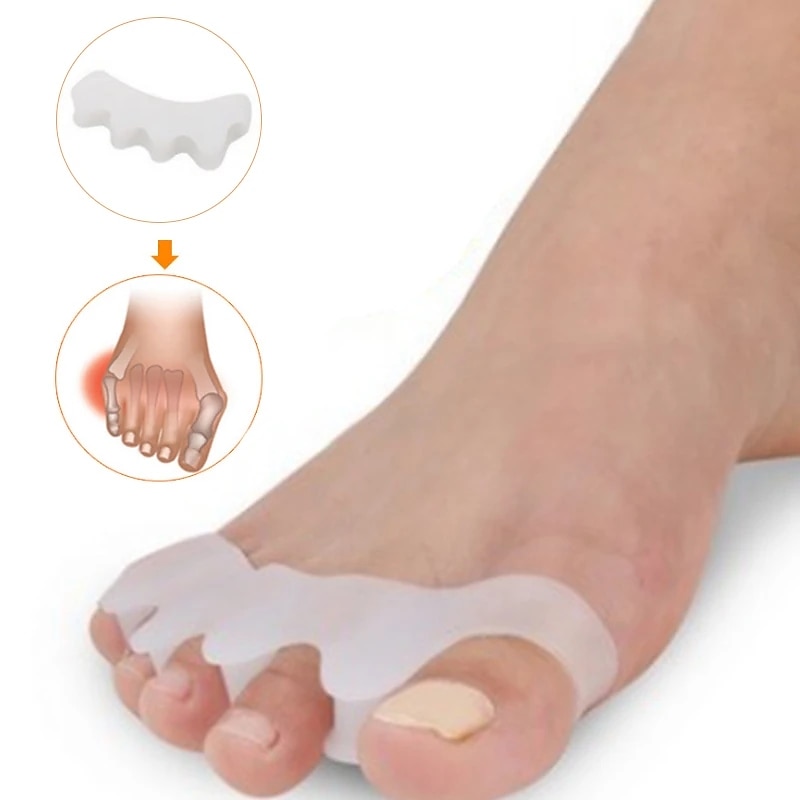 2Pcs/pair Silicone Finger Toe Protector Toe Separators Stretchers Straightener Bunion Protector Pain Relief Foot Care
