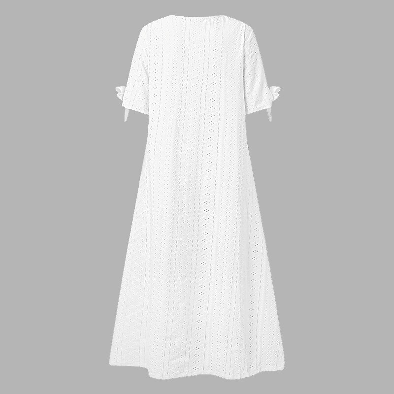 Women's Midi Dress A Line Dress Summer Dress Boho Dress Pleated Dress Elegant Fashion Modern Outdoor Vacation Daily Loose Fit Plain Short Sleeve V Neck White Pink Blue Green Summer Spring3