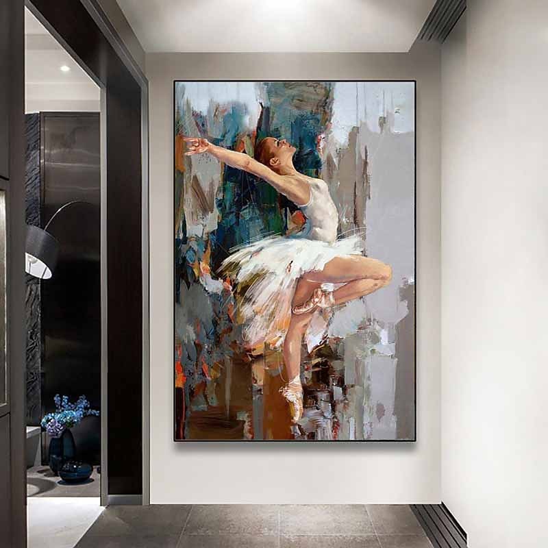 People Wall Art Canvas Abstract Ballet Girl  Posters and Prints Dancing Ballerina Picture for Living Room Home Decor No Frame