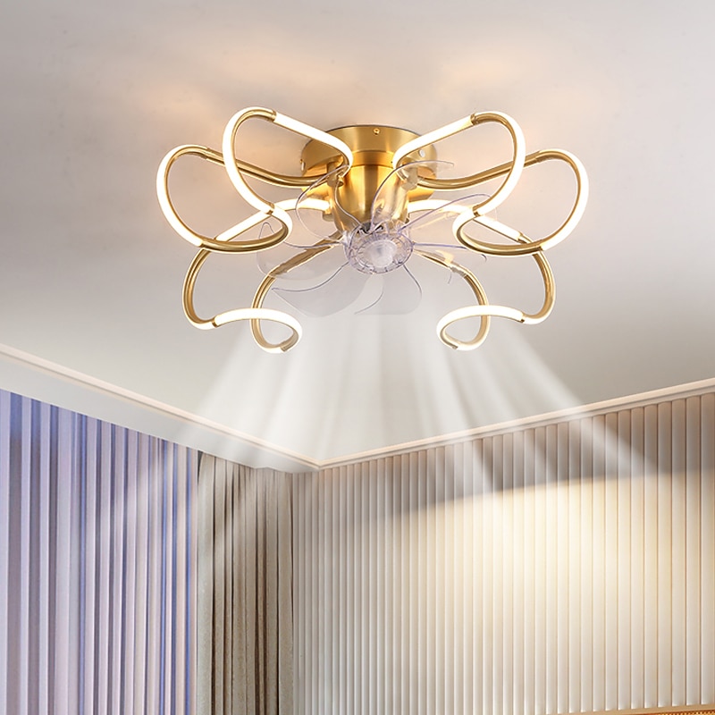 Ceiling Fan with Light Dimmable 65cm 6 Wind Speeds Modern Ceiling Fan for Bedroom, Living Room App & Remote Control 110-240V#