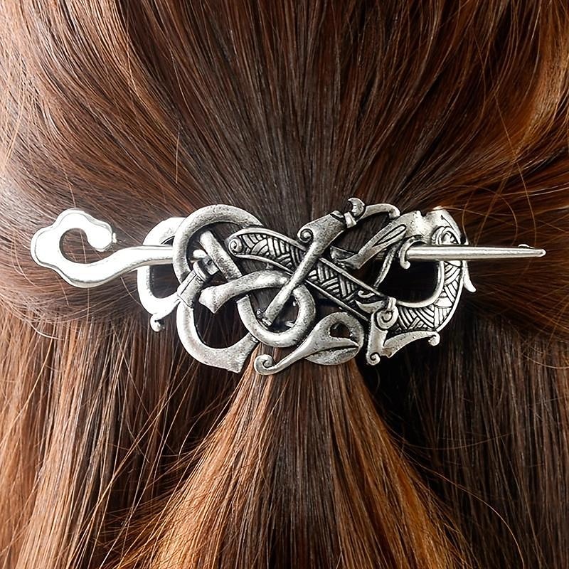 1pc Viking Hair Clips Celtic Knot Hair Pins Vintage Hair Sticks Irish Hair Accessories For Long Hair