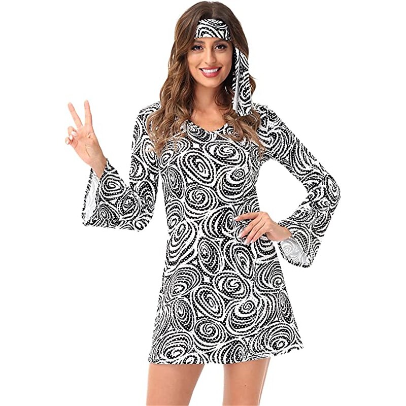 Retro Vintage 1970s Disco Dress Headwear Headwraps Flare Cuff Sleeve Hippie Fancy Dress Women's Masquerade Event / Party Pride Parade Pride Month Adults' Dress Headwear