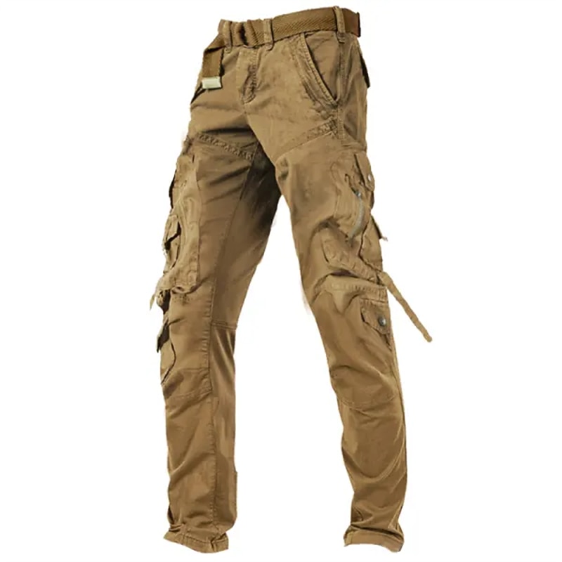 Men's Cargo Pants Cargo Trousers Work Pants Zipper Pocket Plain Comfort Breathable Outdoor Daily Going out 100% Cotton Fashion Casual Army Yellow Black