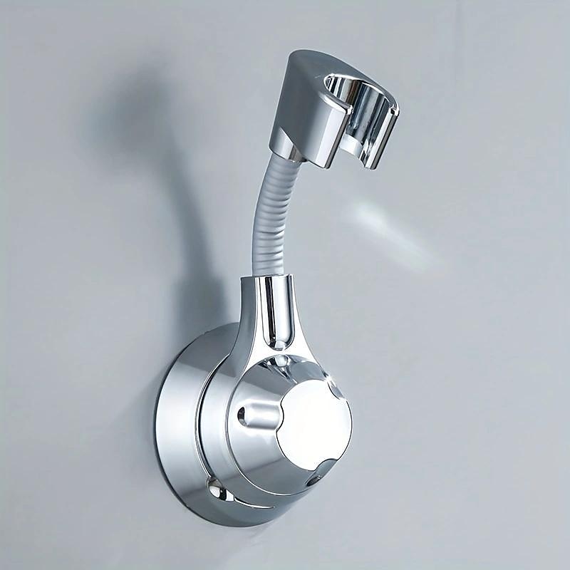 Shower Bracket, No-Punch Wall Mounted Shower Holder, 360° Rotating And Adjustable Handheld Shower Head Base, Strong Adhesive And Waterproof Bathroom Accessories
