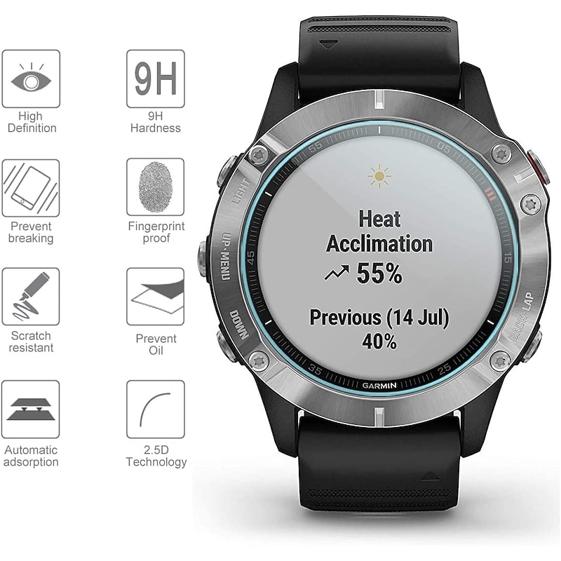 Watch Screen Protector Compatible with Garmin Fenix 7/7X/7S/6/6 Pro/6s/6s Pro/5/5s Forerunner 45/45s/255/255s/955/965 Approach S62/S40 Instinct Tactical 2X Vivoactive 3 Vivomove HR Epix Gen 23