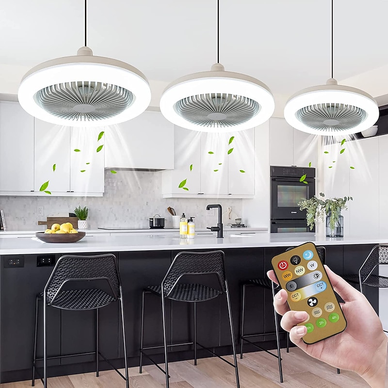 Ceiling Fan with Light Remote Control CABLE E26 SOCKET INCLUDE 10 Inch Enclosed Ceiling Fan Dimmable 3 Light Color, 3 Speed LED Low Profile Flush Mount Ceiling Fan for Kitchen4