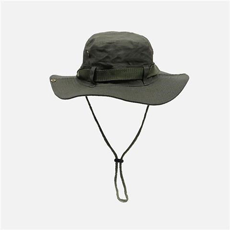 Men's Bucket Hat Sun Hat Cowboy Hat Black Green Polyester Travel Beach Outdoor Vacation Plain Adjustable Sun Protection Fashion4