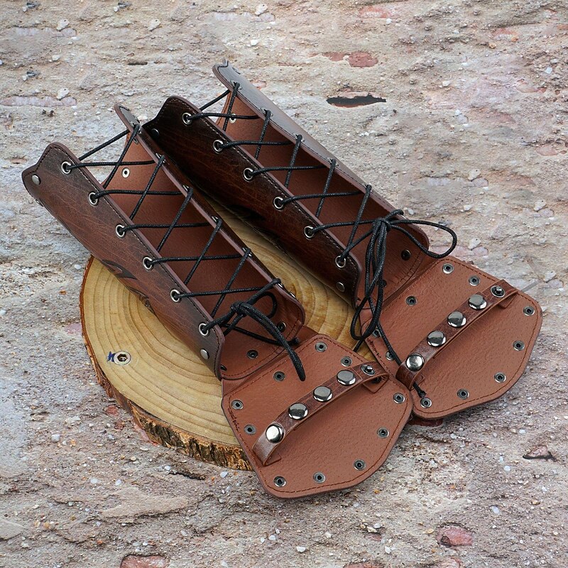 Warrior Knight Ritter Viking Celtic Knight Vintage Punk & Gothic Medieval Renaissance 17th Century Cosplay Costume Wristband Armband Arm Guards Bracers Men's Costume Vintage Cosplay Performance Stage4