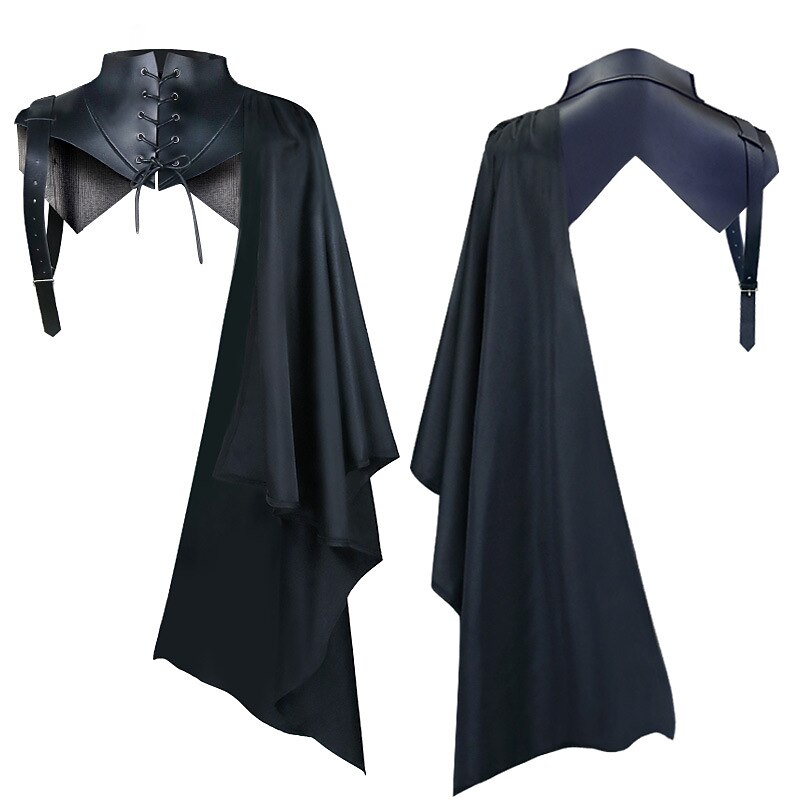 Retro Vintage Punk & Gothic Medieval Cloak Shawls Knight Ritter Crusader Outlander Solid Colored Fancy Dress Men's Women's Unisex Viking Fantasy Performance Party / Evening Stage Adults' Shawl Cloak2