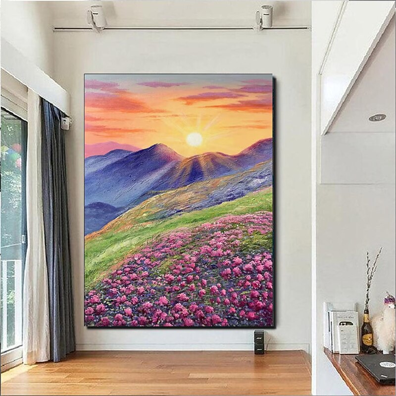 Oil Painting Handmade Hand Painted Wall Art Abstract Knife PaintingLandscape SunriseHome Decoration Decor Rolled Canvas No Frame Unstretched4