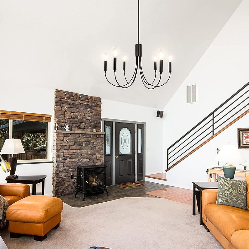 6-Light 60 cm Candle Style Chandelier Metal Sputnik Painted Finishes Vintage Country 110-120V 220-240V2