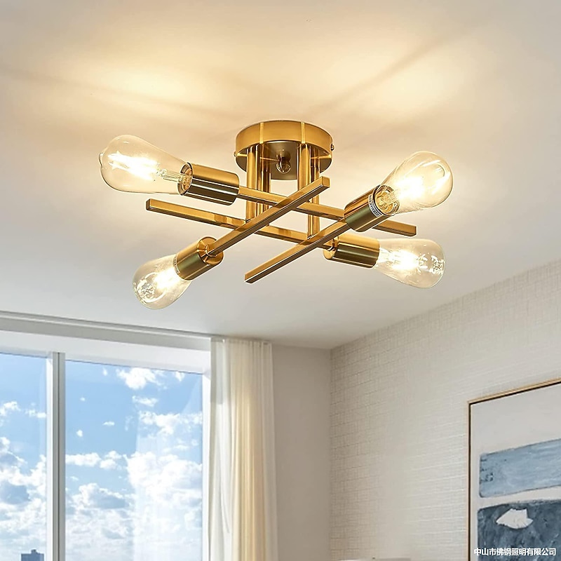 LED Ceiling Light 4-Light 38cm Nordic Style Chandelier Sputnik Design Metal Artistic Style Industrial Painted Finishes Kitchen Bedroom Kids Room Lights Warm White 110-240V2