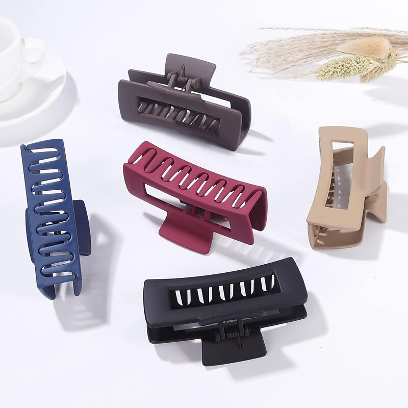 Claw Clips for Thick Hair Large Hair Clips Rectangle Hair Claws 4.1 Inch Banana Clips Claw Clips for Women4