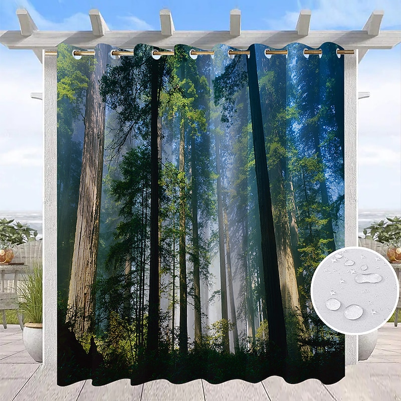 Waterproof Outdoor Curtains for Indoor Wedding Patio Thick Privacy Grommet Curtains for Wedding Bedroom, Living Room, Porch, Pergola, Cabana, 1 Panel2