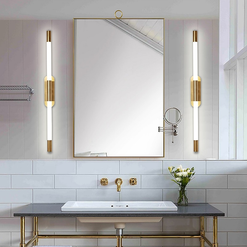 LED Wall Lamp Strip Design 22" Modern LED Background Wall Lamp Living Room Bedroom Bedside 10W Aluminum Indoor Wall Light Ligting Sconce Warm White 1PCS 110-240V3