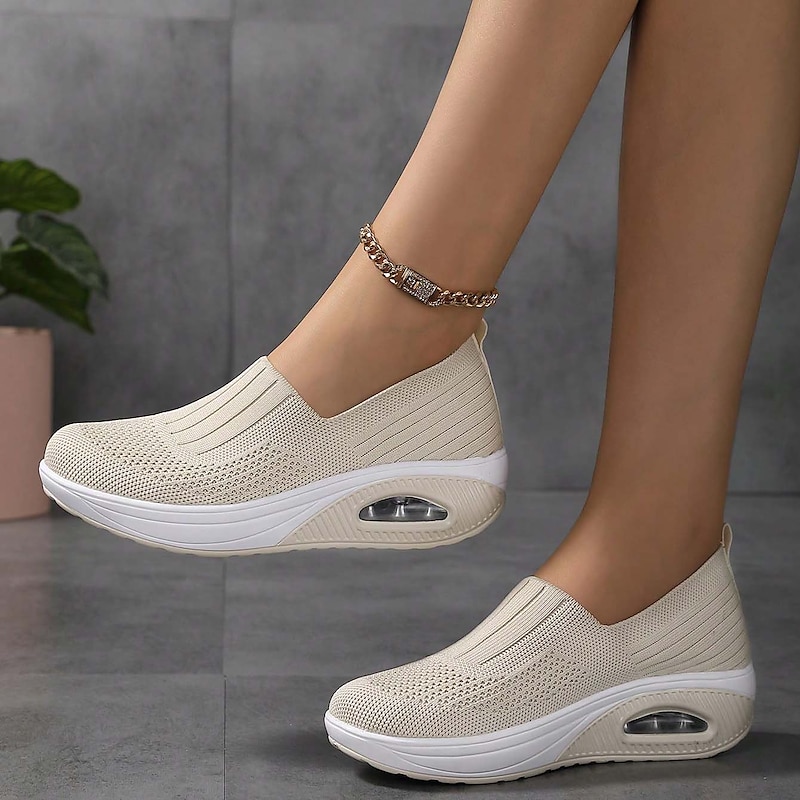 Women's Slip-On Air Cushion Sneakers – Breathable Mesh Walking Shoes for Casual & Sports3