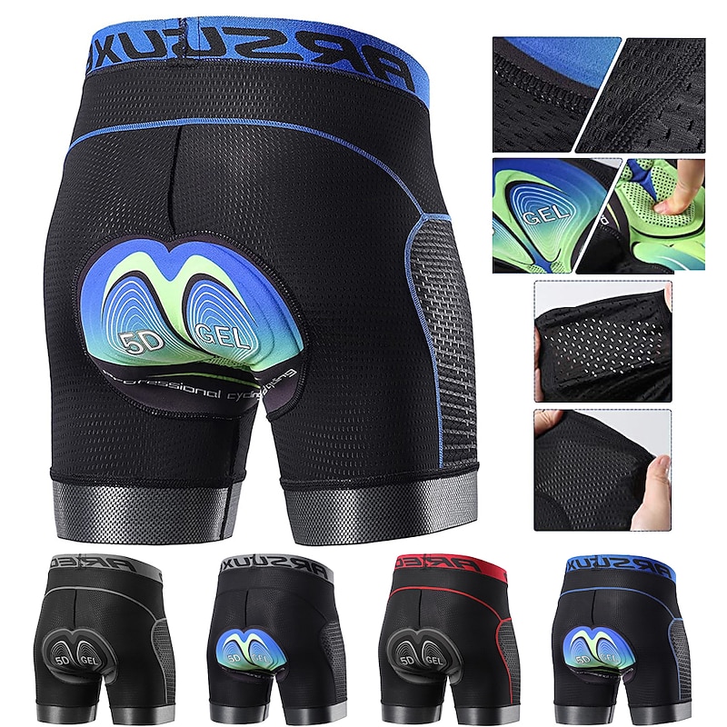 Men's Cycling Underwear Shorts Cycling Padded Shorts Bike Padded Shorts / Chamois Bottoms Mountain Bike MTB Road Bike Cycling Sports Quick Dry Lightweight Sweat wicking 5D Black Red Spandex Clothing