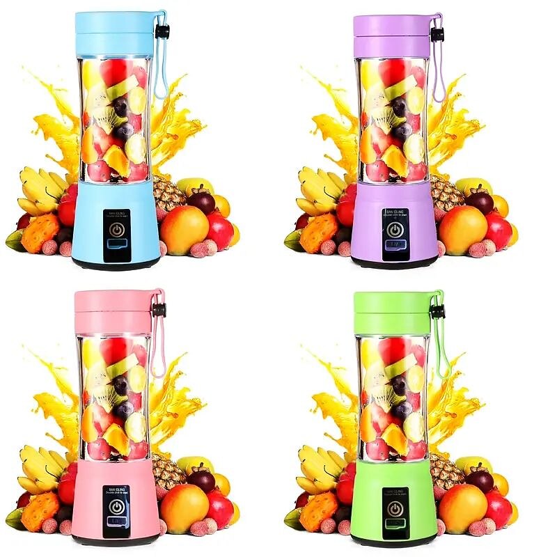New Juicing Machine Home Portable Juicing Cup Four Leaf Mini Juicing Machine Portable Mixer Fruit Milk Shake Handheld Electric Juicing Machine USB Charging Multifunctional Mixer Kitchen Supplies3