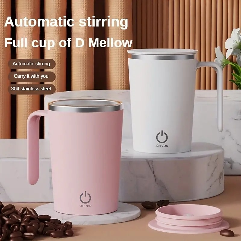 1pc Self Stirring Mug Electric Mixing Cup Magnetic Stirring Cup Rechargeable Auto Magnetic Mug Self Stirring Coffee Mug Rotating Home Office Travel Stirring Cup Suitable For Coffee Milk Cocoa